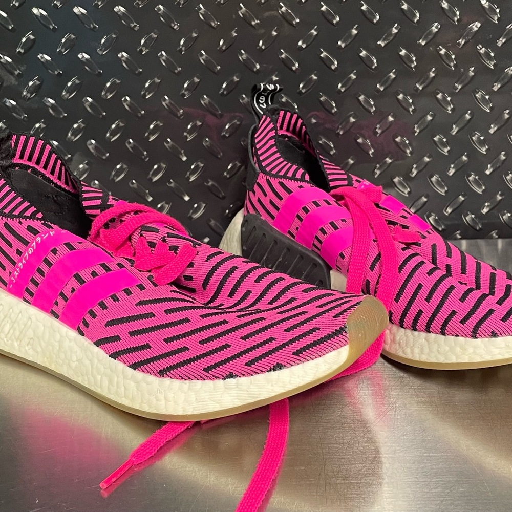Adidas NMD R2 Vibrant Pink and Black Sneakers
